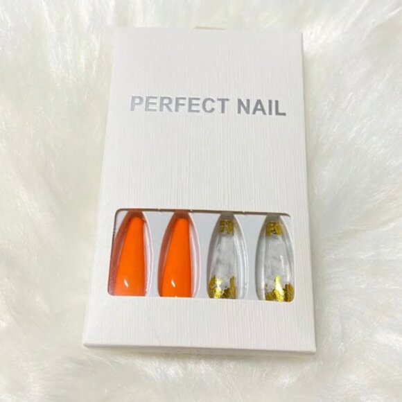 24 PC Press on Nail Set x5 Long French Medium Almond Long Ballerina French Nails - Picture 6 of 16
